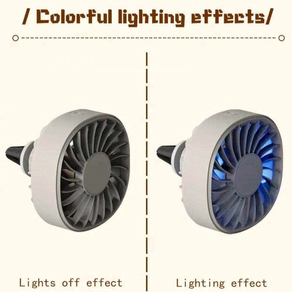 Heat Dissipation USB Cooling Fan Color Changing Light Car Rear Seat Fan Car Air Outlet Fan  Summer