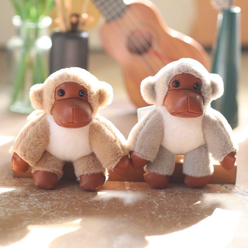 Hanging Charming Monkey Plush Doll Keychain Ultra Soft Pp Cotton Toy Stuffed