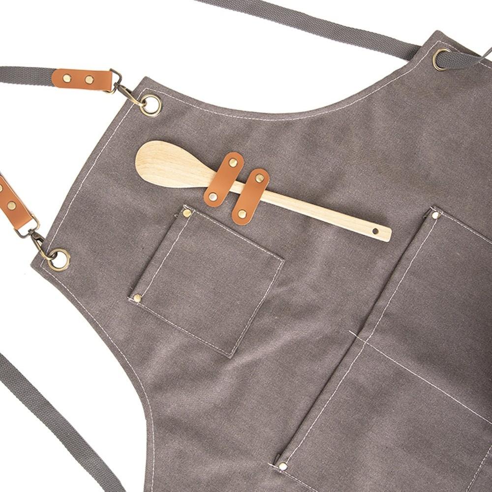 Kitchen Apron Protective Tie Cotton Apron for Cooking Grilling