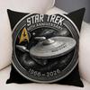 Star TTrek Ship Movie Logo Cushion Cover Natural Linen Organic Fabric DoubleSided Printing Breathable For Decor