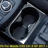 Stainless Steel Car Front Seat Water Cup Holder Decor Panel Protection Cover Trim Accessories For Mazda CX5 CX-5 KF 2017 - 2024