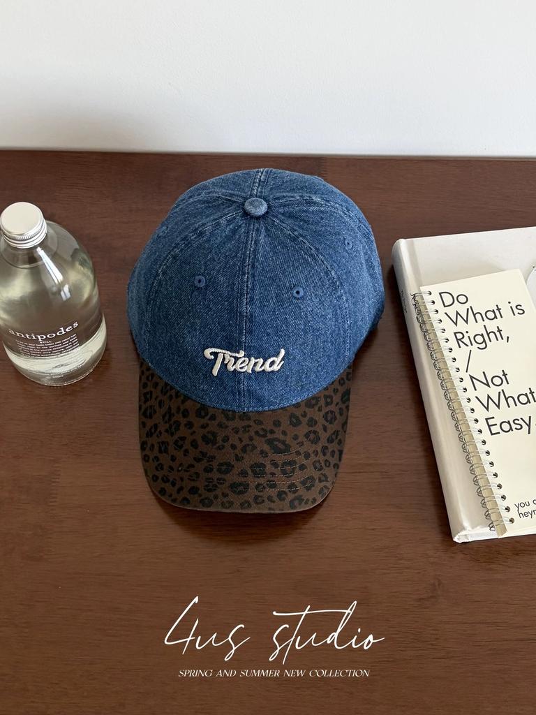 Spring and Summer New Denim Style Embroidered Baseball Cap Men Leopard Print Fashion Casual Sun Baseball Cap Women