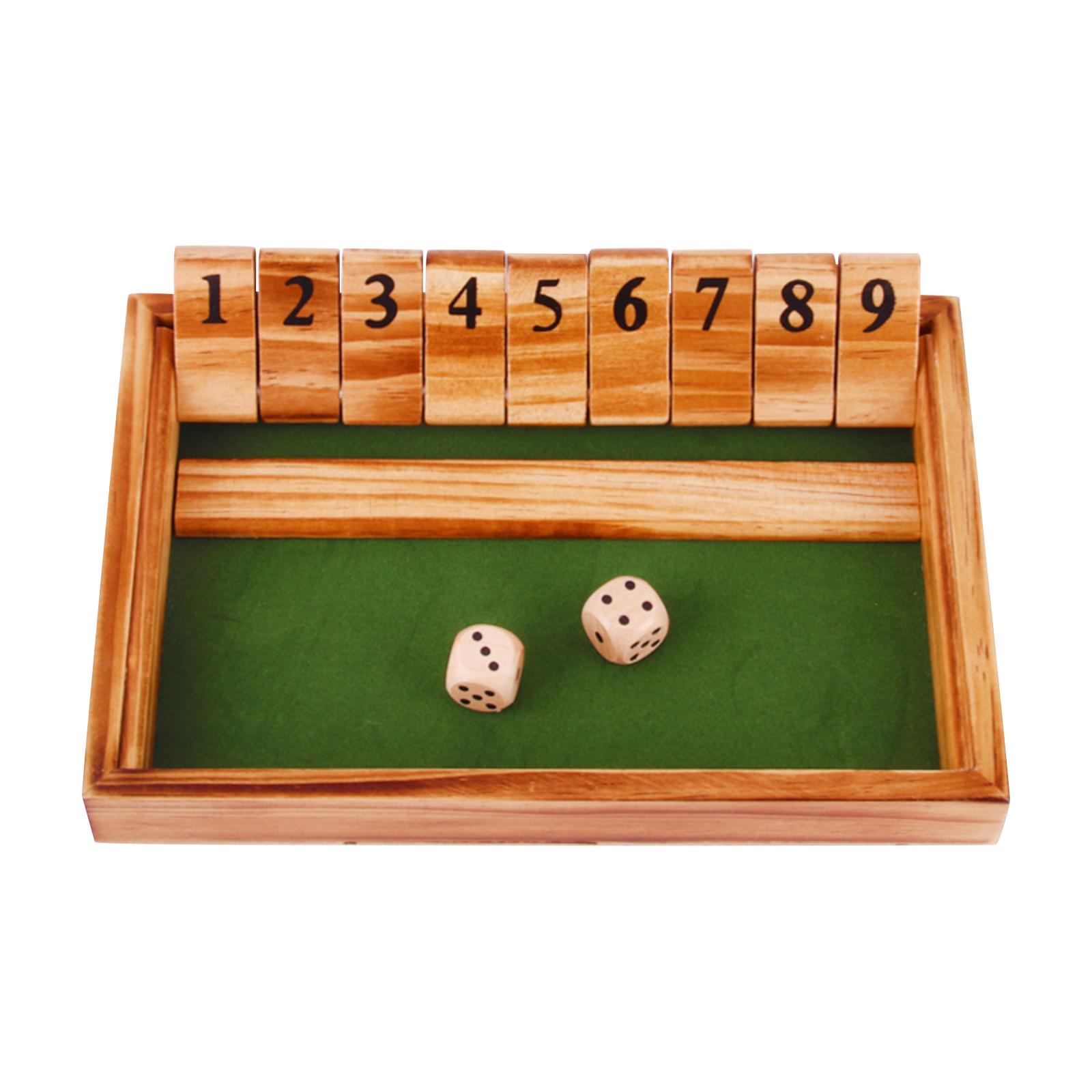 

Деревянная игра в кости Shut The Box, Классическая настольная игра, Семейная игра для паба, Математическая игра для детей и взрослых One Size