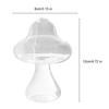 Glass Mushroom Vase Clear Small Bud Flower Vase Cute Mushroom Propagation Stations for Home Room Kitchen Office Windowsill Decoration