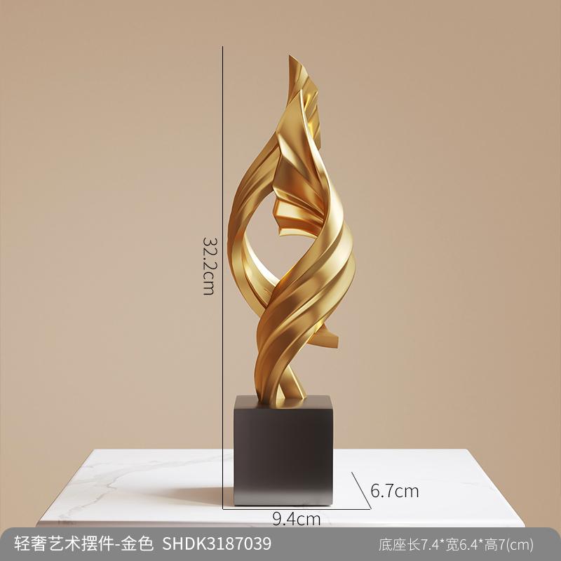 sculpture Light luxury home decoration Figurines thriving and prosperous office decoration ornaments Resin Creative Shaped Decor золотистый