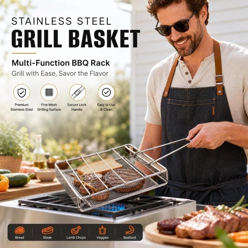 Handheld Outdoor Toast Toaster Rack Foldable Bread Rack Toast Bread Grill Rack Meat Skewers