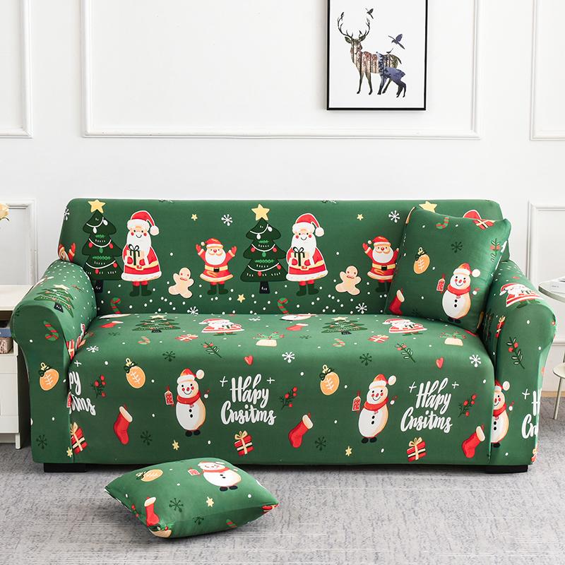 Christmas Sofa Cover Stretch Slip Covers Plastic Furniture Protector Spandex Couch Cover For Party El Banquet Washable