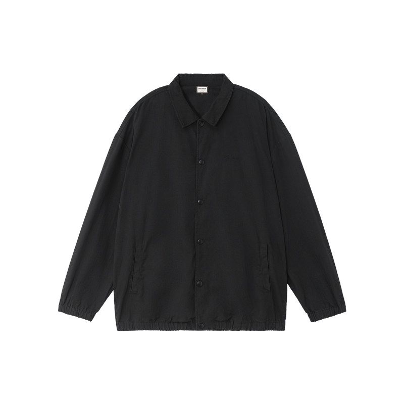 

Bodydream Pure Cotton Woven Lapel Detroit Jacket Men s Outdoor American Casual Texture Embroider Outwear Dark gray M(55-70kg)