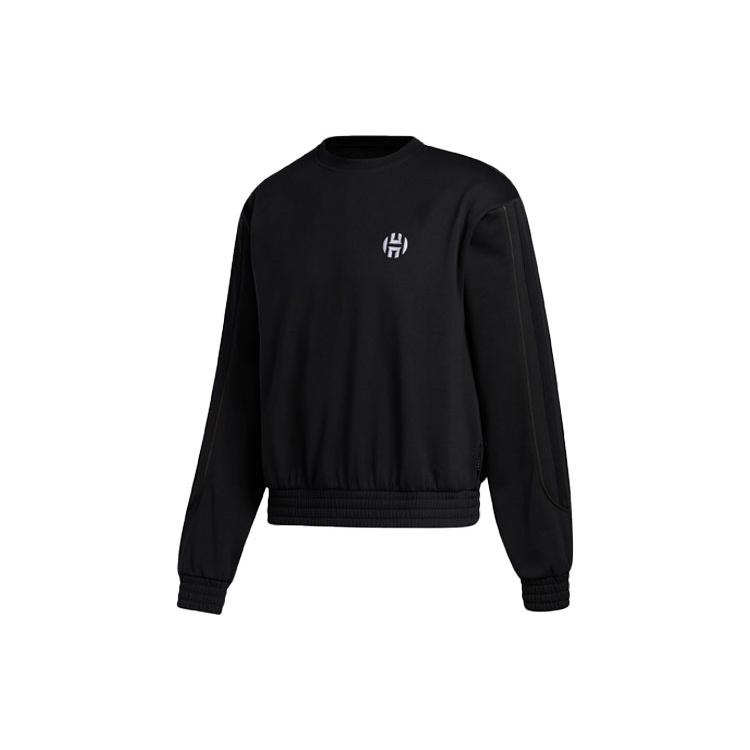 adidas Hrd Fleece Crew Basketball Sports Pattern Round Neck Pullover Black Men s GI6673 S