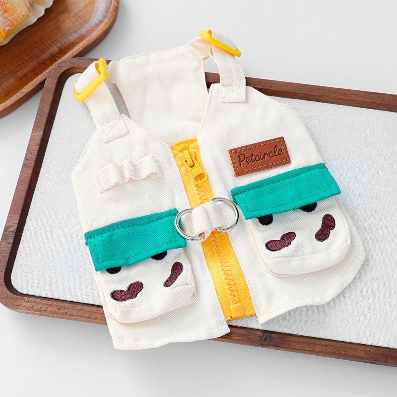 Autumn and winter festival pet cute puppy kitten casual fashion clothing cute pocket tooling vest