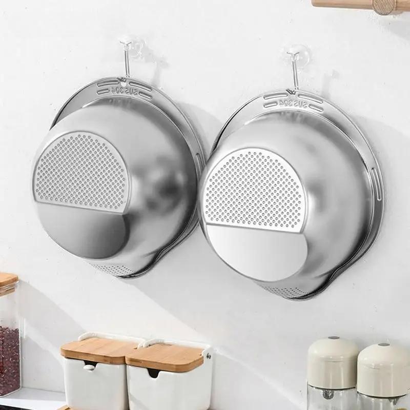Rice Washer Strainer Bowl Stainless Steel 304 Rice Washing Bowl Rice Sieve Colander Fruit and Vegetable Strainer Kitchen Tools