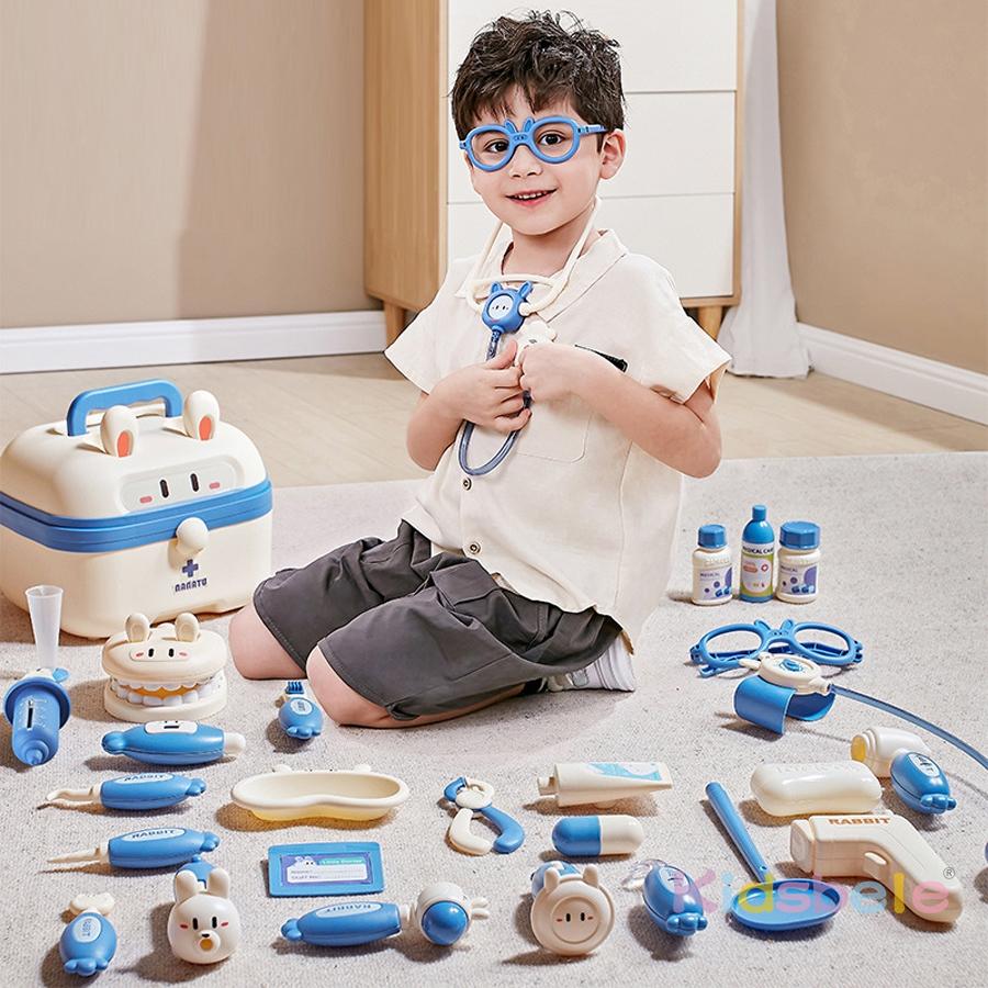 Familien Rollenspiel Arztkoffer – Medizinisches Spielzeug für Kinder mit Stethoskop, Brille & Werkzeugen, Lustiges Rollenspiel Geschenk