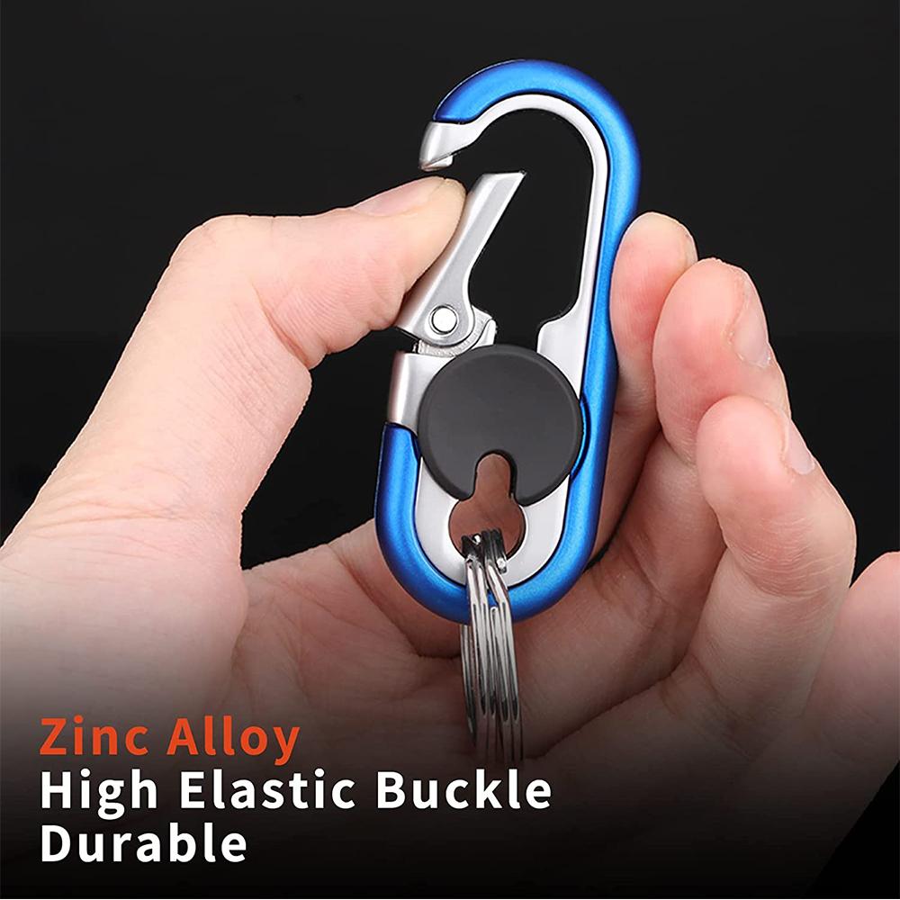 2 Pcs Men’S Car Keychains Double Ring Design, High-Elasticity Buckle