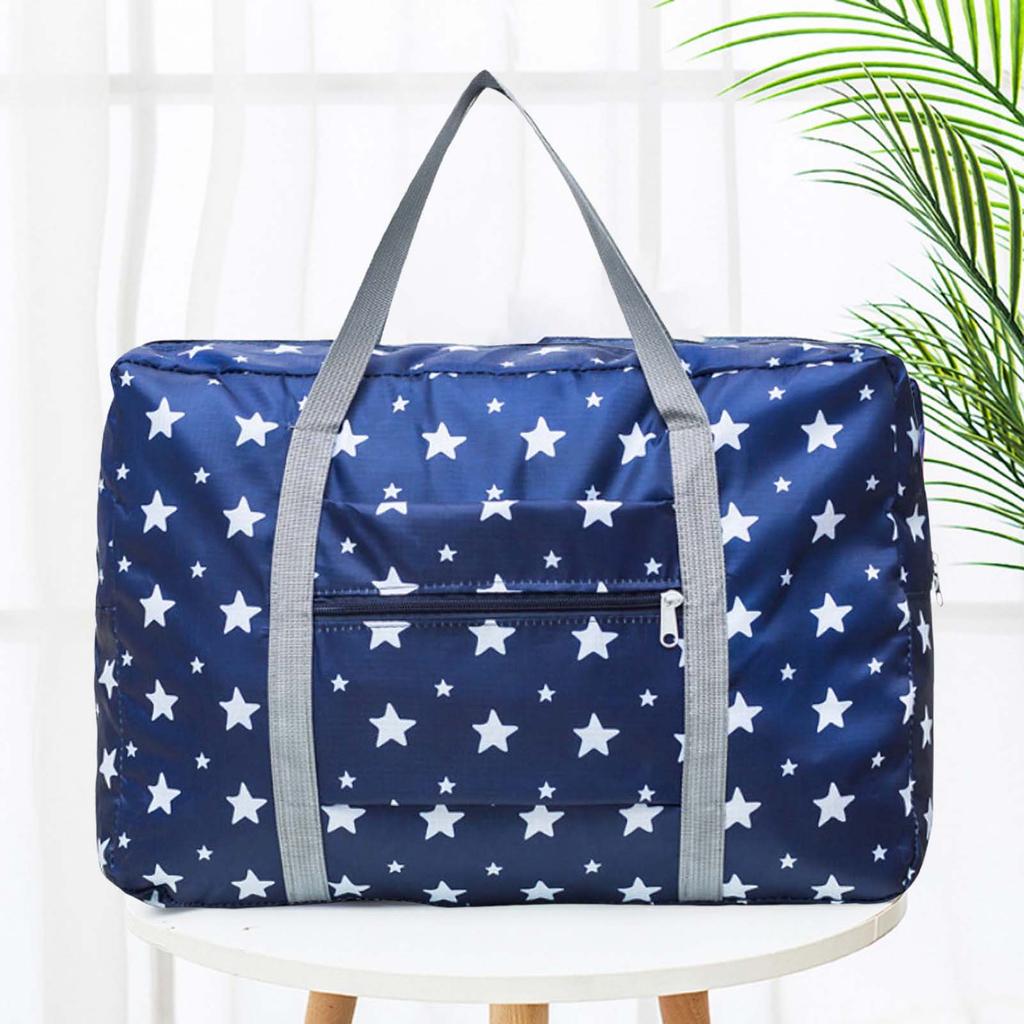 Foldable Waterproof Travel Duffle Bag Floral Print Carry On Luggage Weekender Overnight Bag for Women Men Under Seat Storage