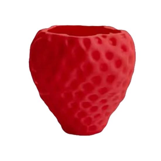 3D Printed Flower Pot Mini Planter Realistic Strawberry красный