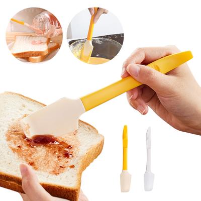 Silicone Mini Kitchen Spatula Cream Butter Cake Spatula Mixing Batter Scraper Brush Butter Mixer Fits All Kinds of Jars and Cans