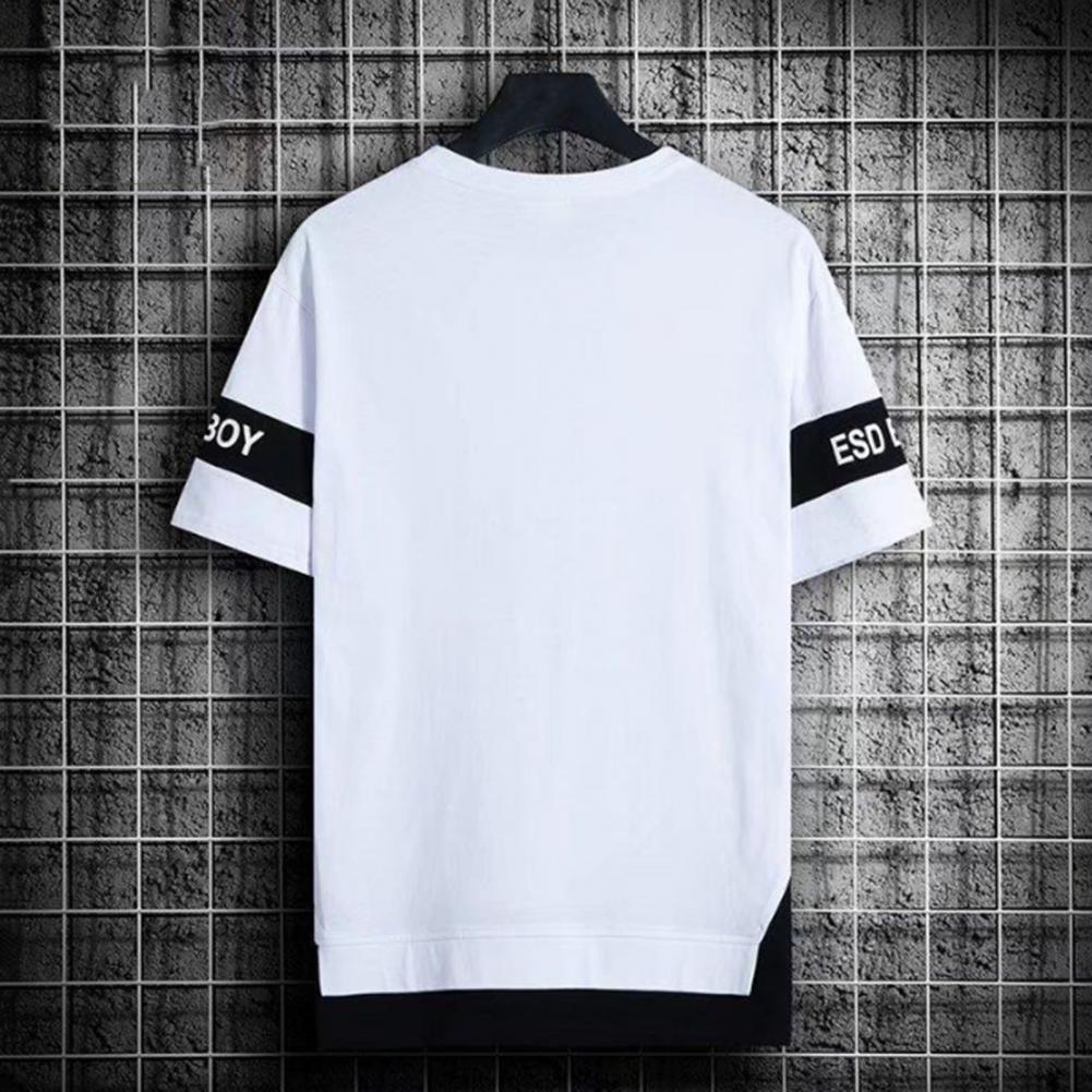 2Pcs/Collection Men Summer Outfit O-Neck Short Sleeve Letter Print T-shirt Elastic Waist Wide Leg Short Pants Collection Leisure Athletic Suit