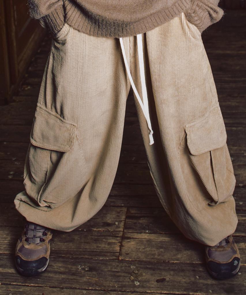XTONZ Xp313 Chestnut Balloon Corduroy Pants (Beige)