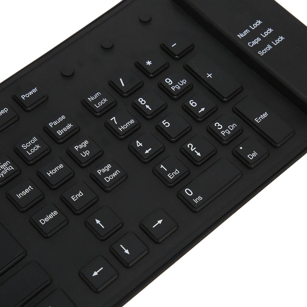 109 Keys Foldable Silicone Keyboard Quiet Waterproof Dustproof USB Wired Flexible Keyboard for Desktop Laptop