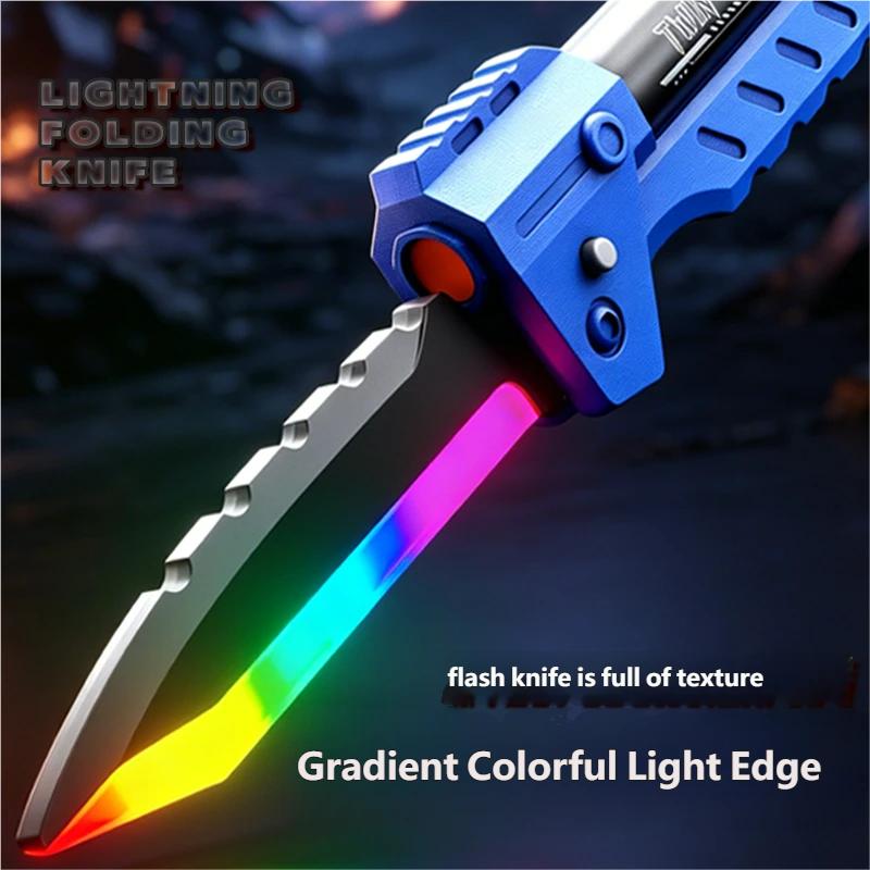 Bright Sword Outdoor Toy Folding Ejection Multi-Color Shooting Soft Bullet Cosplay Sword Party Family Interactive Toy For Adult