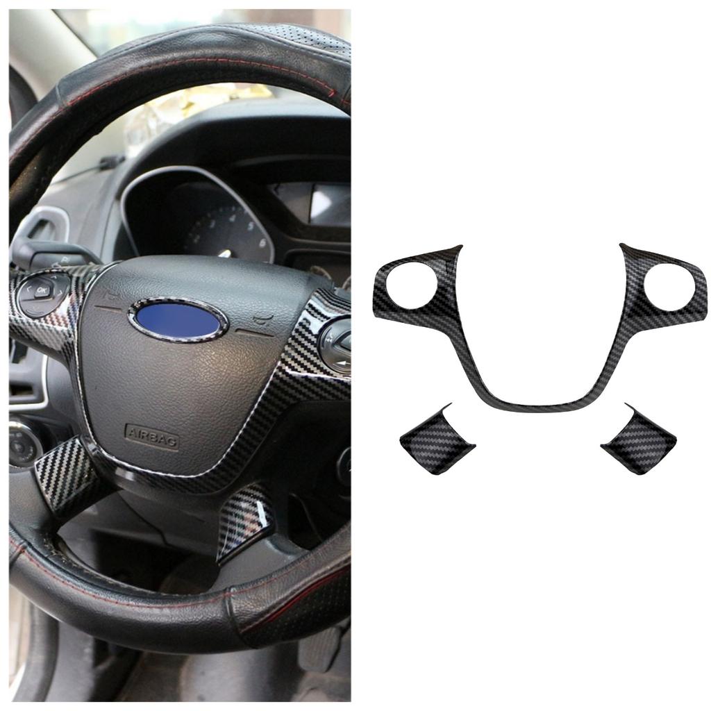 For Ford Focus 3 MK3 2012-2014 for KUGA Escape 2013-2015 Car Styling Steering Wheel Trim Cover Sticker Abs Chrome Decoration