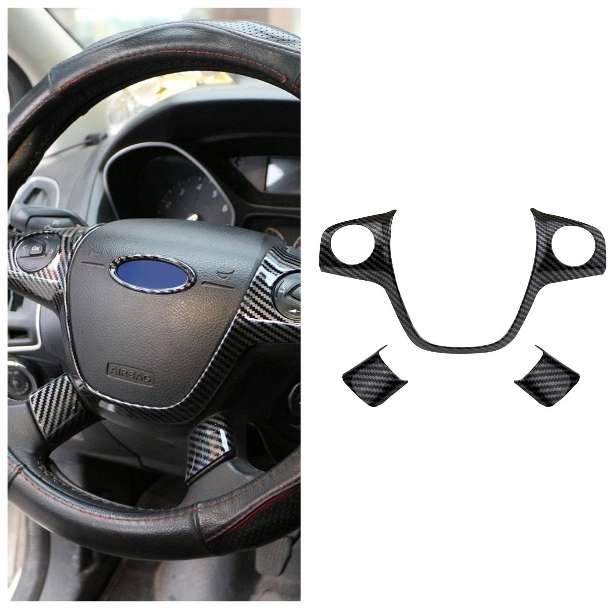 

For Ford Focus 3 MK3 2012-2014 for KUGA Escape 2013-2015 Car Styling Steering Wheel Trim Cover Sticker Abs Chrome Decoration