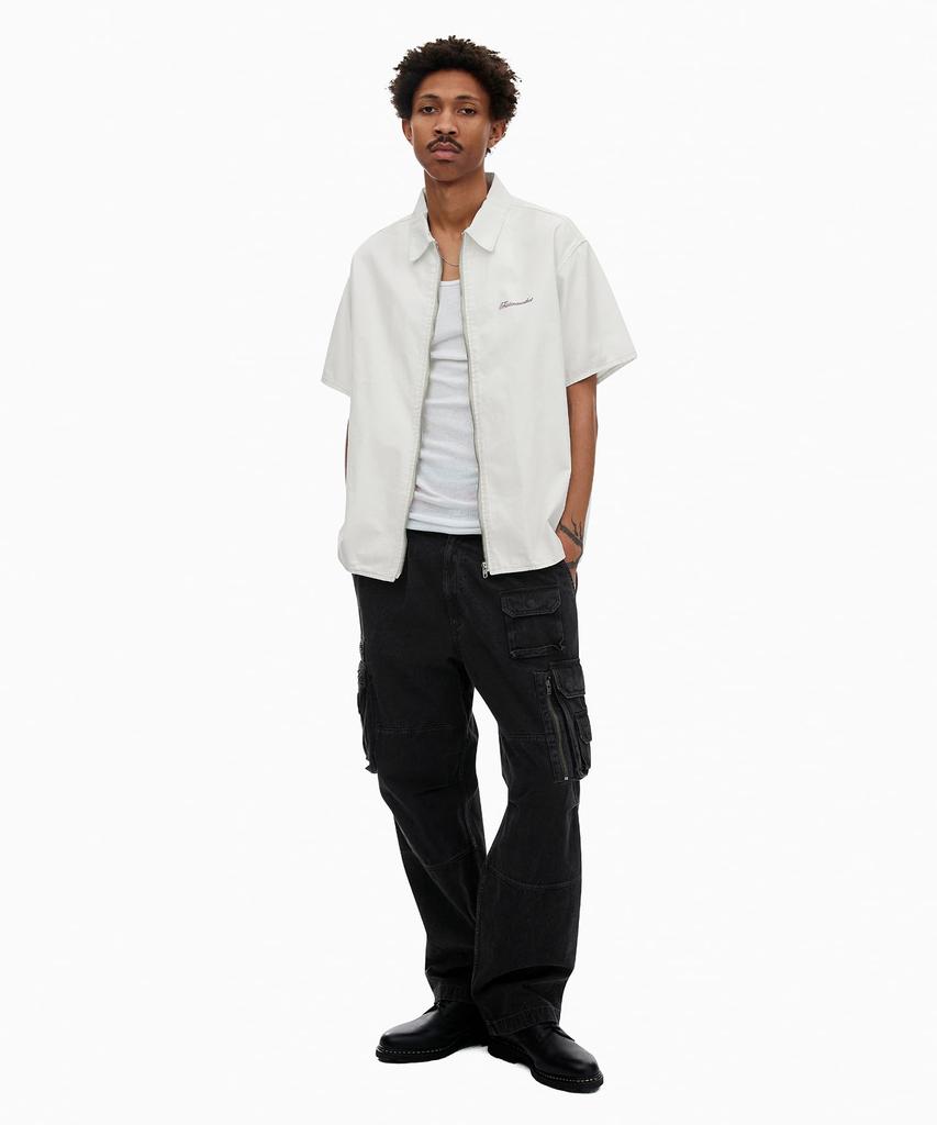 THISISNEVERTHAT Washed Denim Zip S/S Shirt Off White