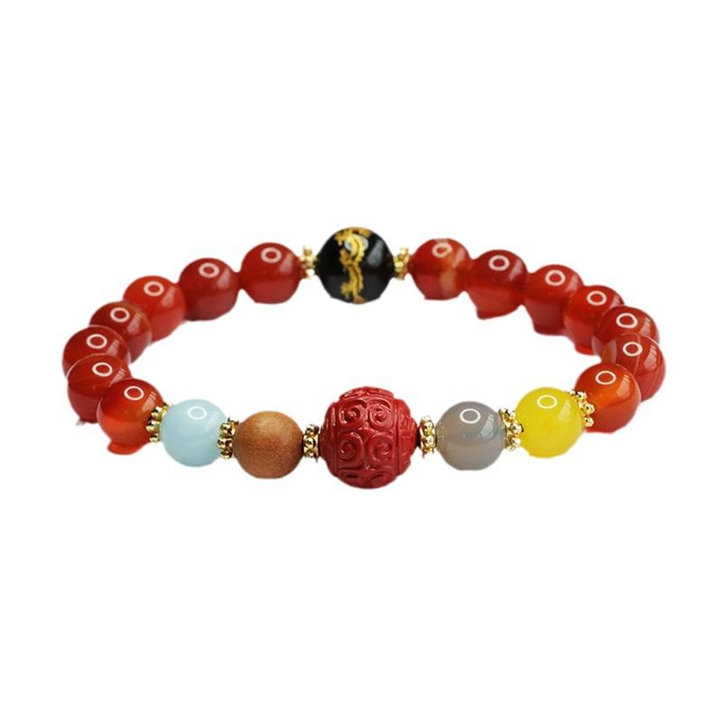 Fire Agate Dragon Pattern Bracelet, Nine Purple Li, Year of the Dragon MN4030101