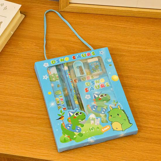 6Pcs Cute Stationery Set Portable Gift Box Kawaii Eraser Pencil Sharpener