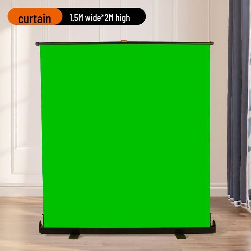 Portable Pull-Down Green Screen: Thick, Liftable, Telescopic Background for Keying and Live Streaming