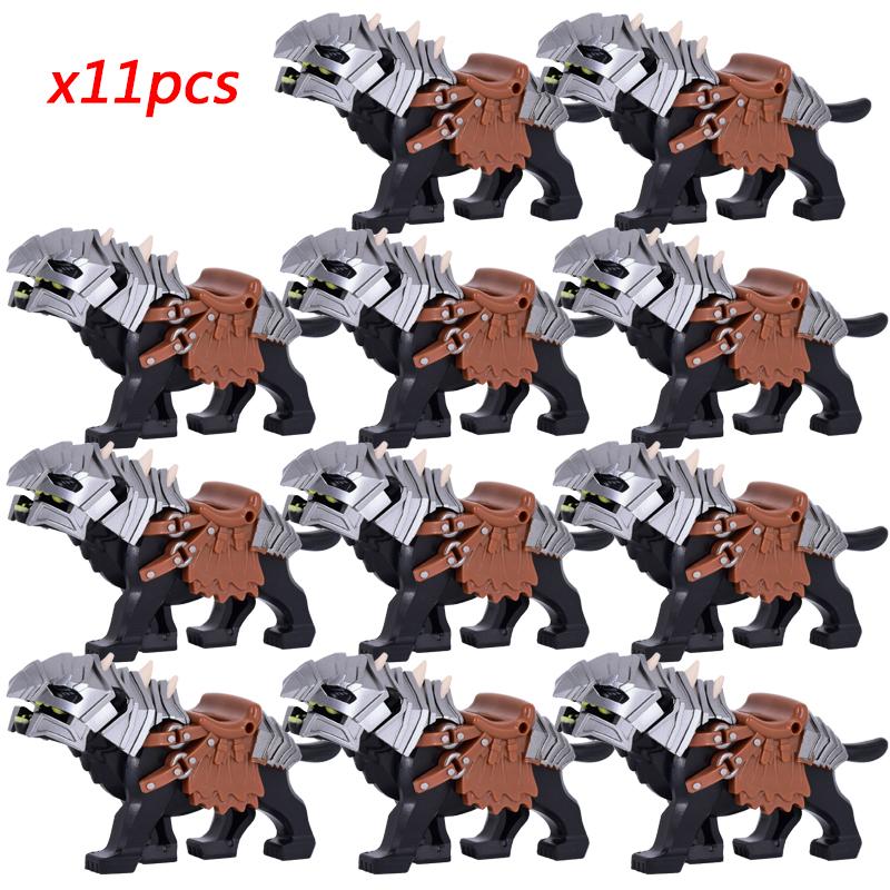 11 buc figurine medievale de acțiune lotr soldați blindați Wolf Rider versiune îmbunătățită Mount Knights blocuri de construcție cărămizi jucării