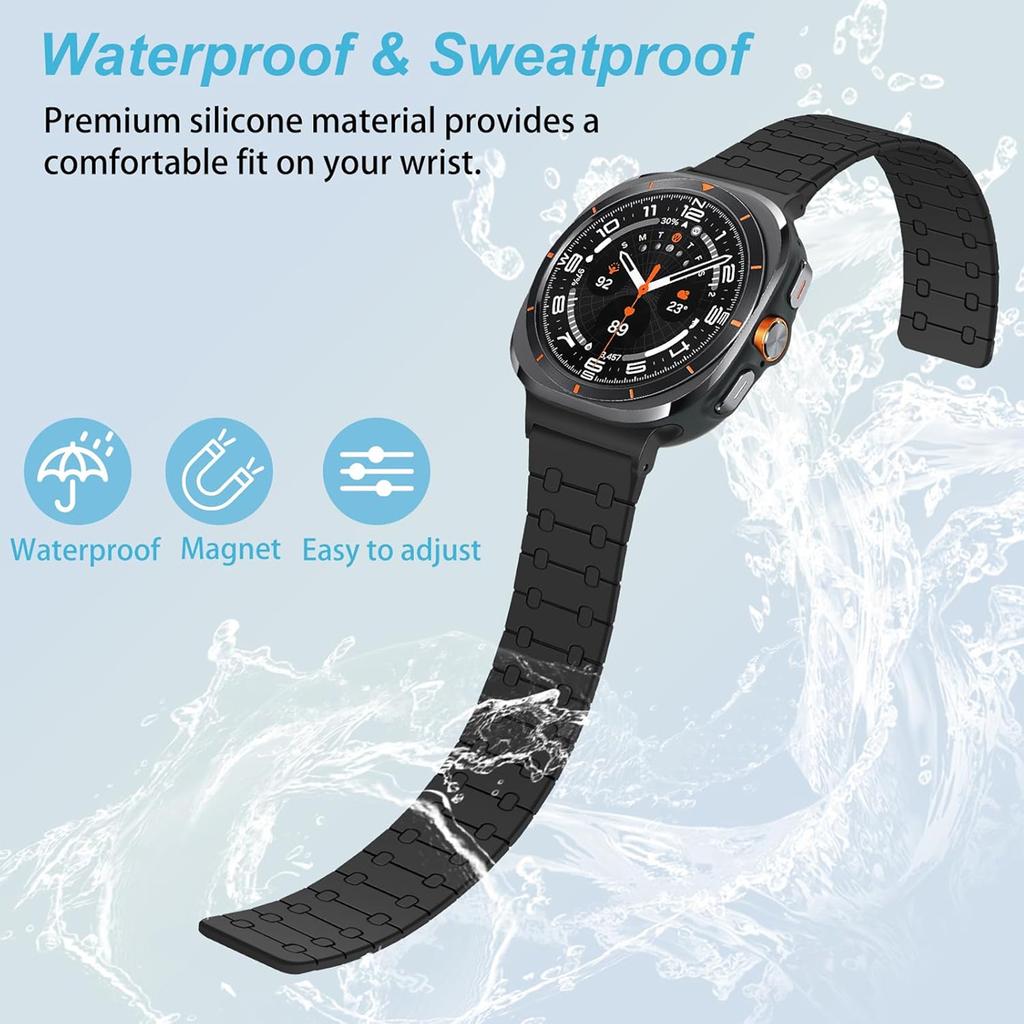Magnetic Silicone Strap for Samsung Galaxy Watch Ultra 47mm Band for Samsung Ultra 7 47 Galaxy 47MM Men Sports Loop Bracelet
