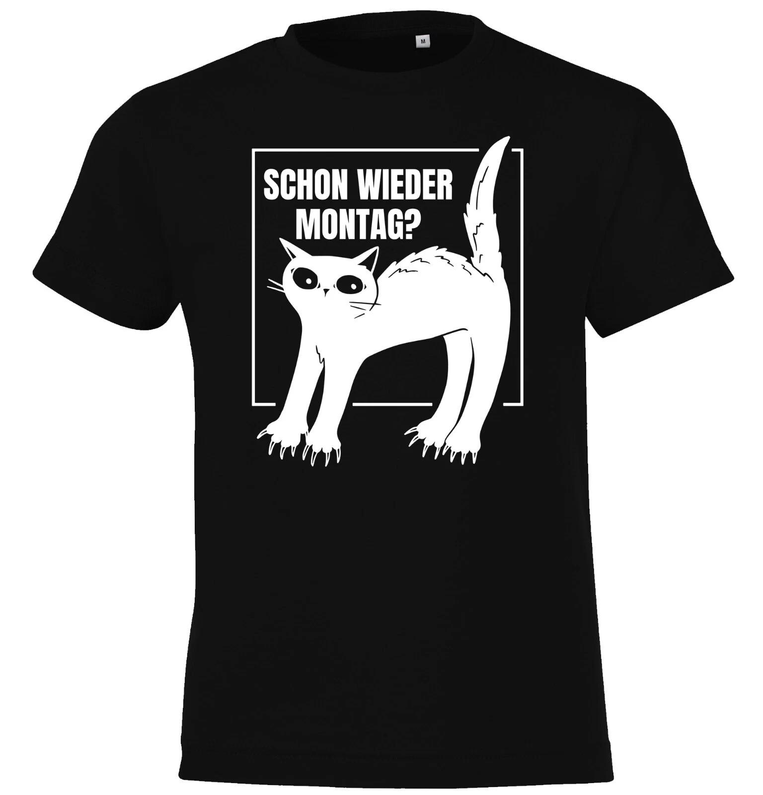 Youth Designz Monday Cat Kids kids boys T-Shirt Boy Girl Cat Fun Funny School 120