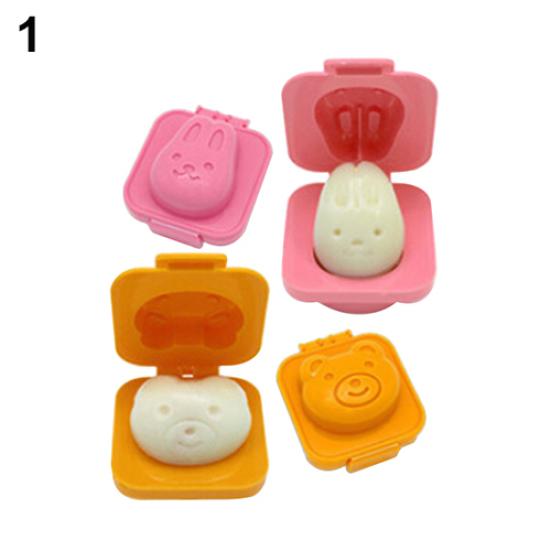 2x Cute Cartoon Boiled Egg Rice Mold Bento Maker Sandwich Cutter Kitchen Tools