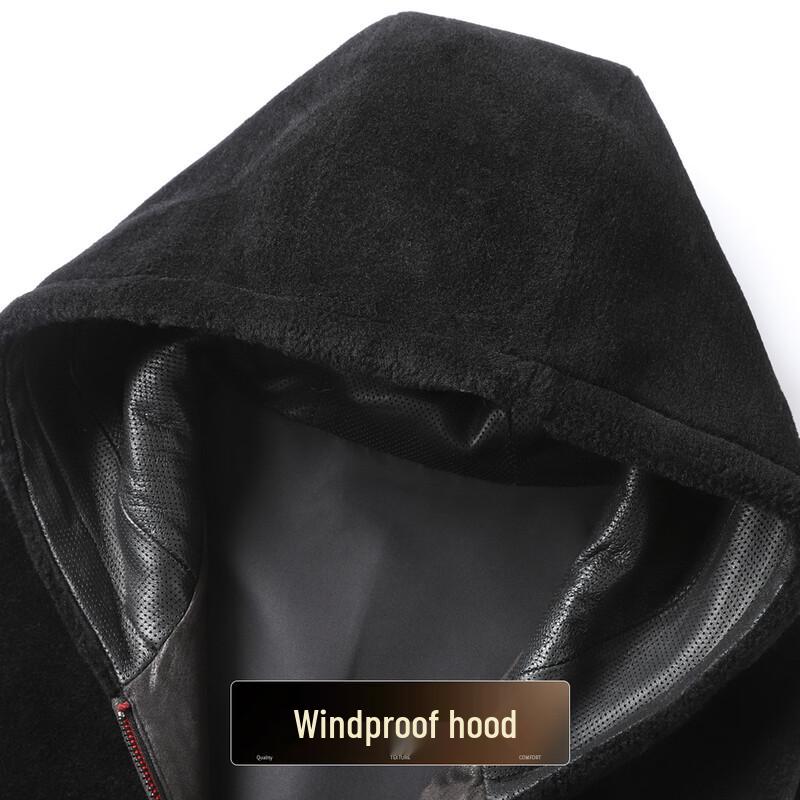 Men's 100% Wool Hooded Shearling Vest