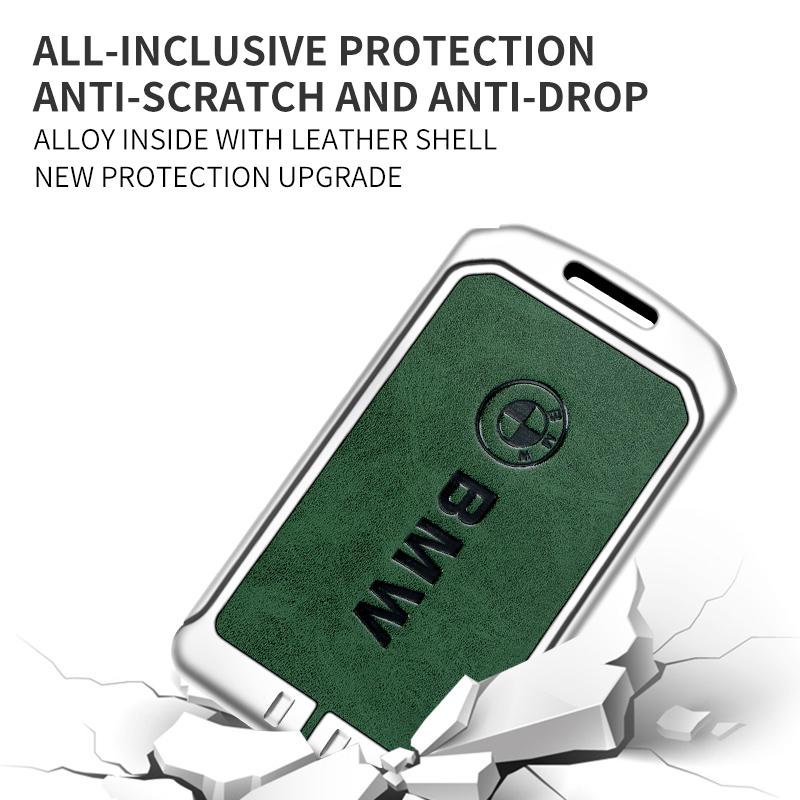 Alloy Leather Car NFC Card Smart Key Case Cover Holder Shell For BMW New 5 7 Series X5 X7 535le 2022 Auto Keychain Accessories DA2