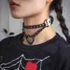 Necklace Chain Personality Twisted Chain Double Layer Faux Leather Sexy Gothic Punk Love Heart Pendant Collar Jewelry Accessory