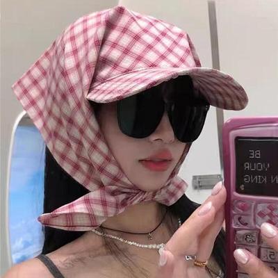 Perva Checkered Headscarf Sun Cap Baseball Cap