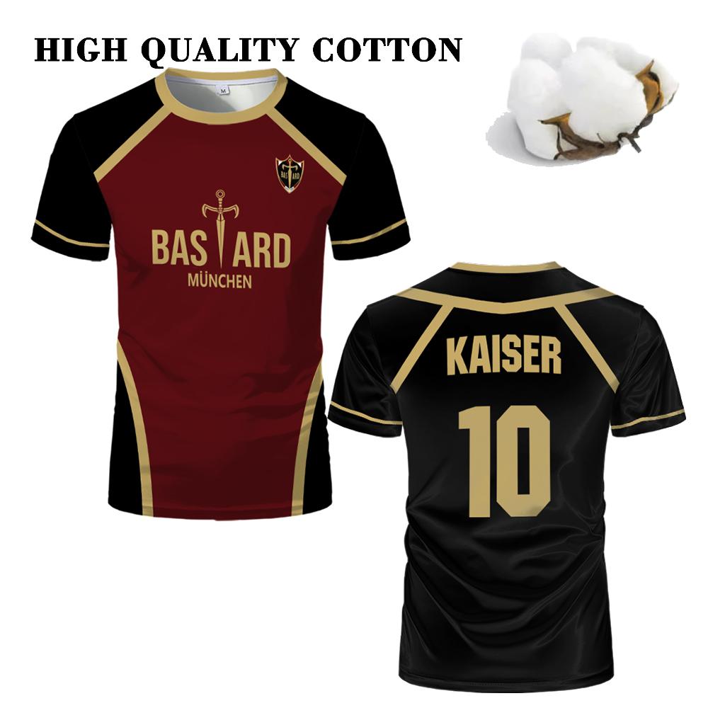 Høykvalitets bomull Blue Lock drakt Bastard Munich japansk anime cosplay topper ISAGI KAISER herre T-skjorter barneklær