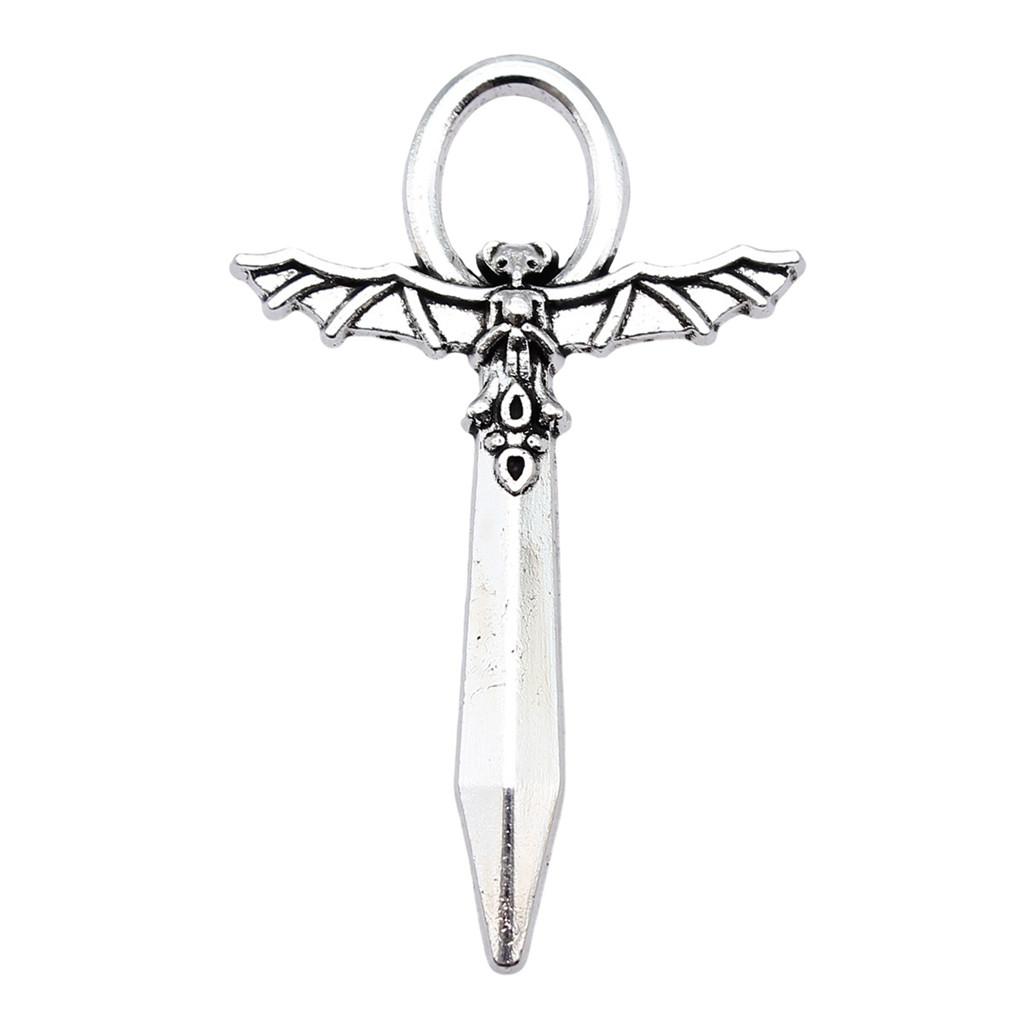 Anime Charms Multi Color Medieval Sword Pendants For Fantasy Warrior Themed Jewelry
