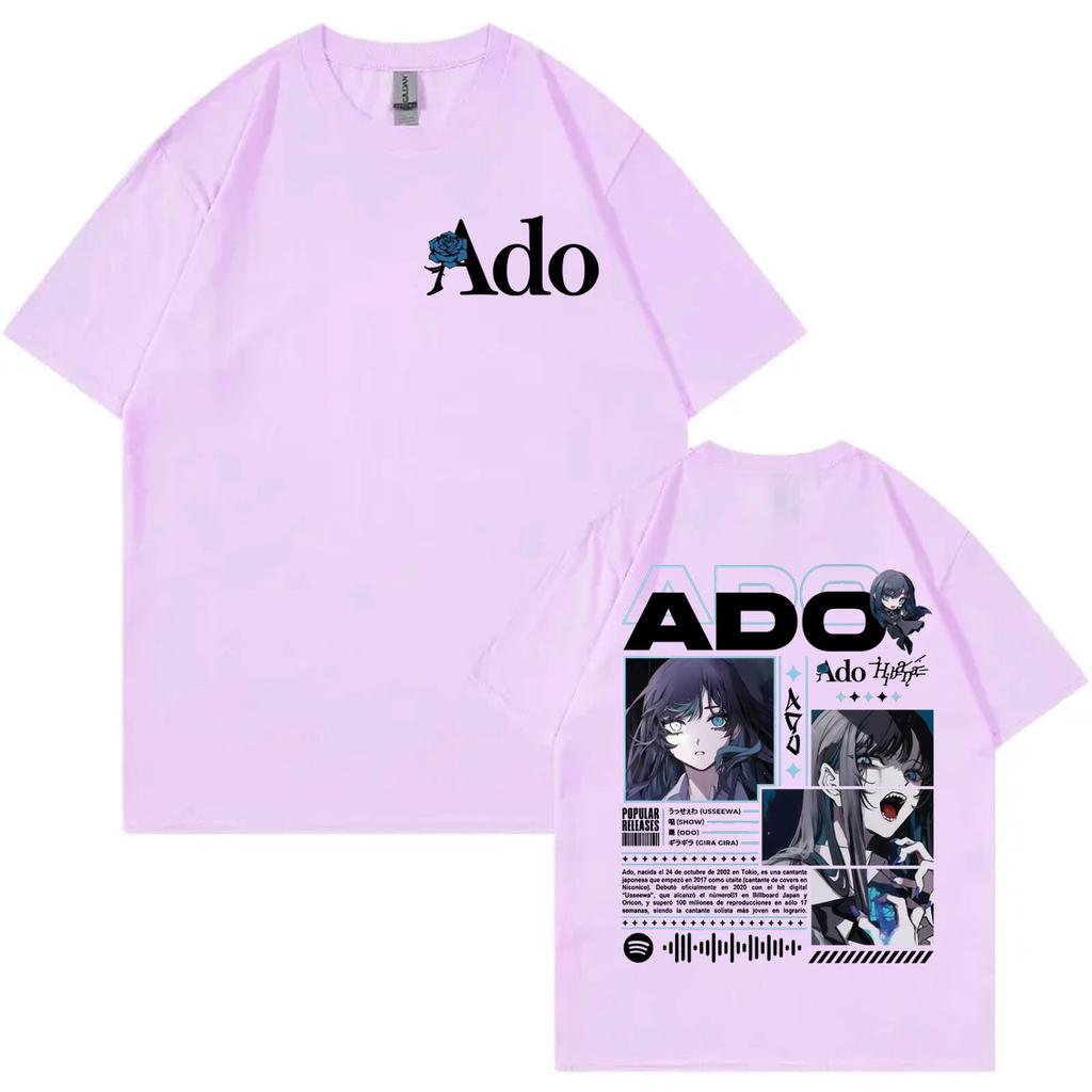 T-shirt Grafiche Singer Ado Hibana World Tour 2025 Moda Vintage Manica Corta T-shirt Unisex Unisex Casual Larga Maglietta in Cotone