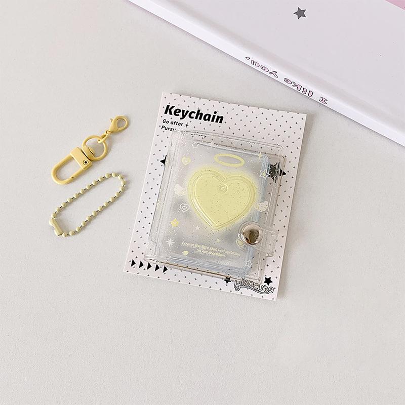 32 Pockets Photo Album 2 Inch Love Heart Hollow Picture Storage Case Keychain Kpop Card Binder Name Card Book Photocard Holder