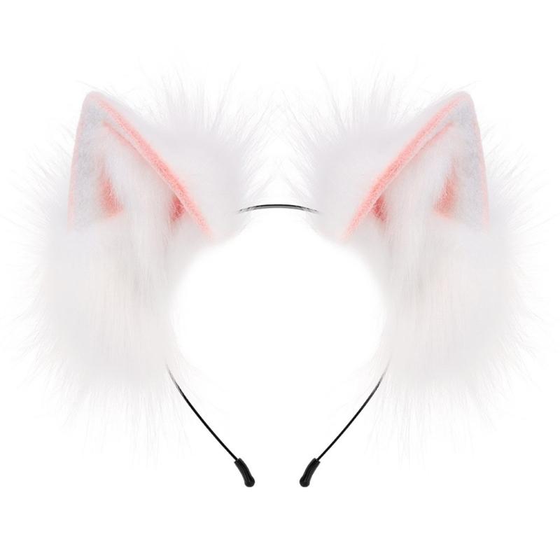 Realistic Foxes Ear Headbands Carnivals Party Plush Headpiece Movie Enthusiasts Party Role Play Animes Makeup Hairband