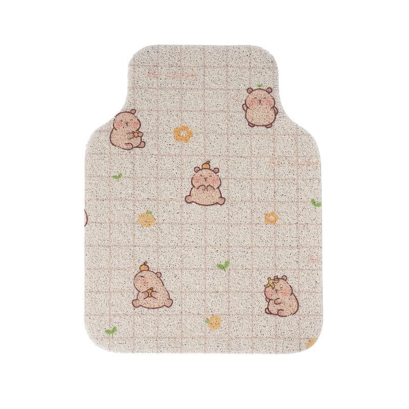 Cute Cartoon Capybara Non Slip Dirt Resistant Universal Car Silk Loop Floor Mats
