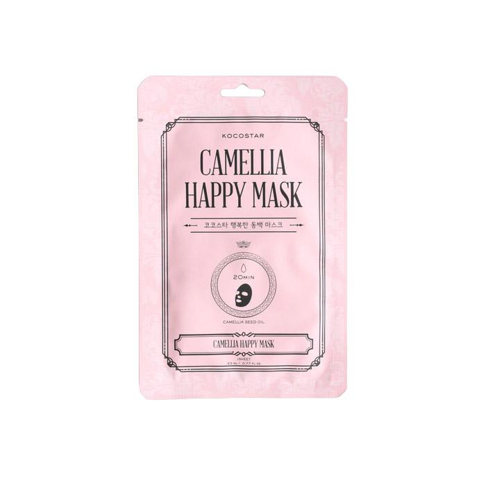 

KOCOSTAR WHITE HAPPY MASK Тканевая маска для лица с ниацинамидом и экстрактом рисовых отрубей 23мл