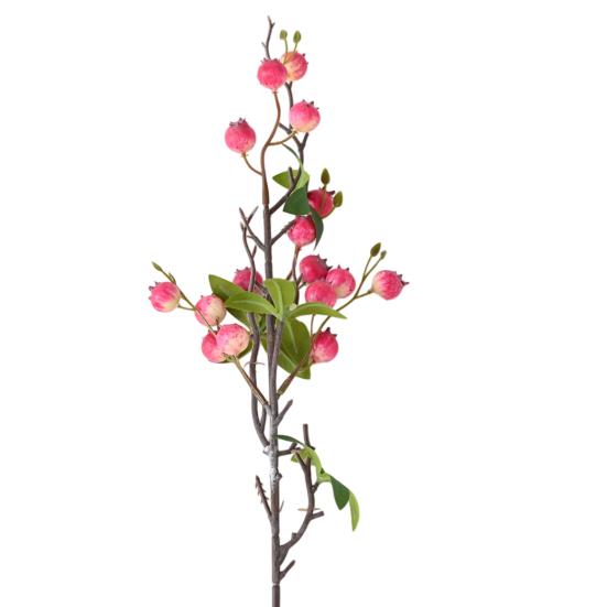 Künstliche Granatapfelbeeren Zweige Falsche Fruchtbeeren Picks mit Blättern für Heim-Blumenarrangements