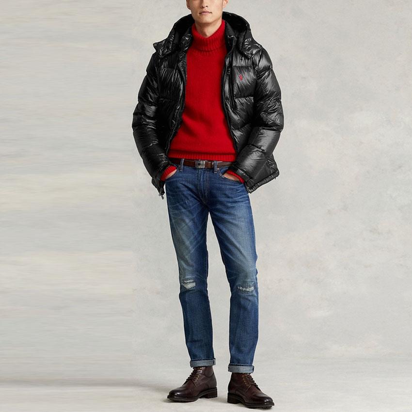 Polo Ralph Lauren Jednobarevná prošívaná bunda se stojáčkem, dlouhým rukávem a zapínáním na zip, pánská bunda, černá, MNPOOTW16020653-001