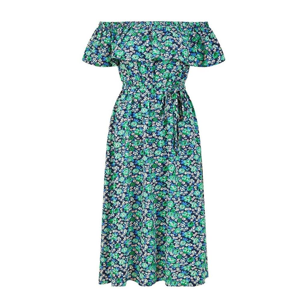 Yumi Womens/Ladies Ditsy Floral Off Shoulder Midi Dress