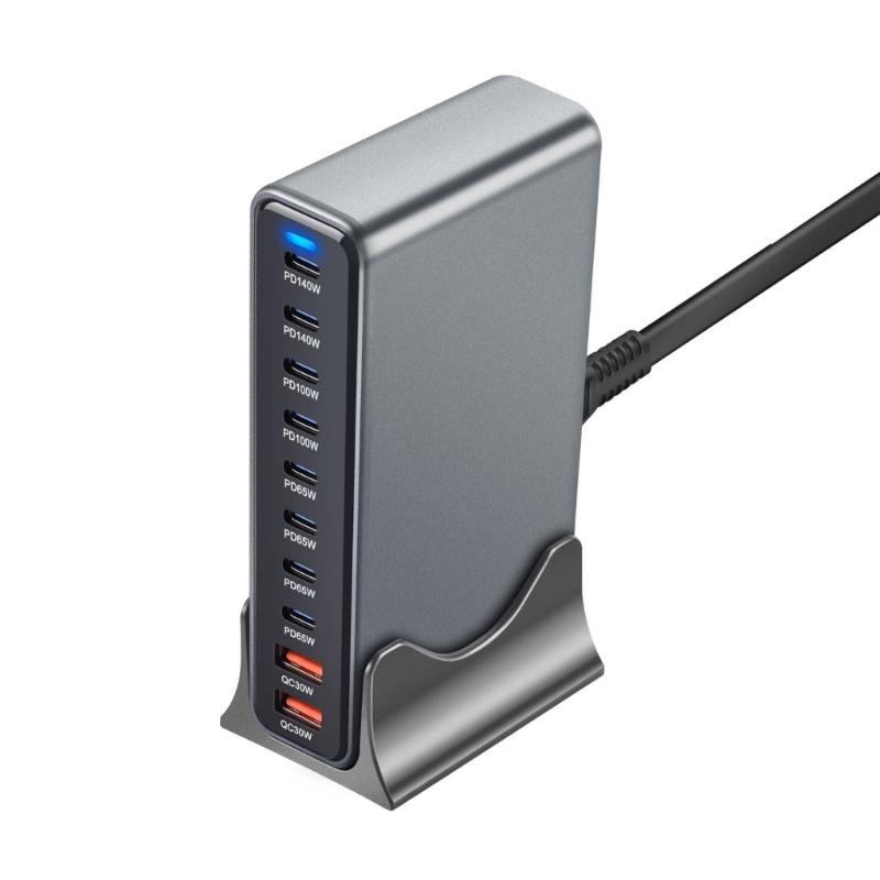 10 Port 800W Fast Charging Block Desktop Hub Simultaneous Charging Head Perfect for 10 Devices Current Allocation