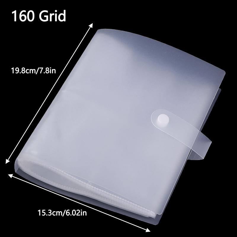 84/160/288 Grid Anti-Oxidation Jewelry Storage Albums Transparent Necklace Bracelet Ring Book Holder Portable Jewelry Bag